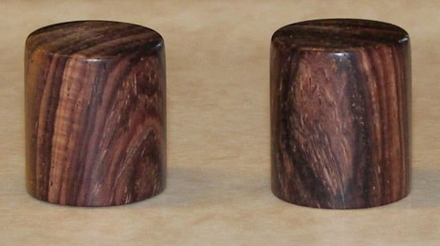 Pair of tall hand-turned hardwood knobs
