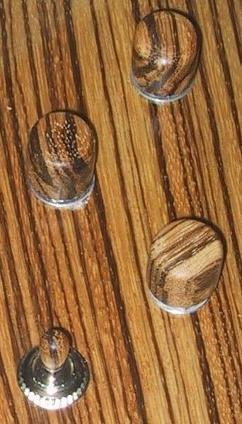 Striped hardwood knobs and switch tip