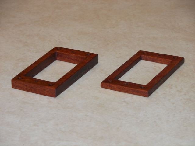 Pair of wooden humbucker pickup rings