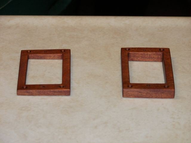 Pair of square wooden pickup rings